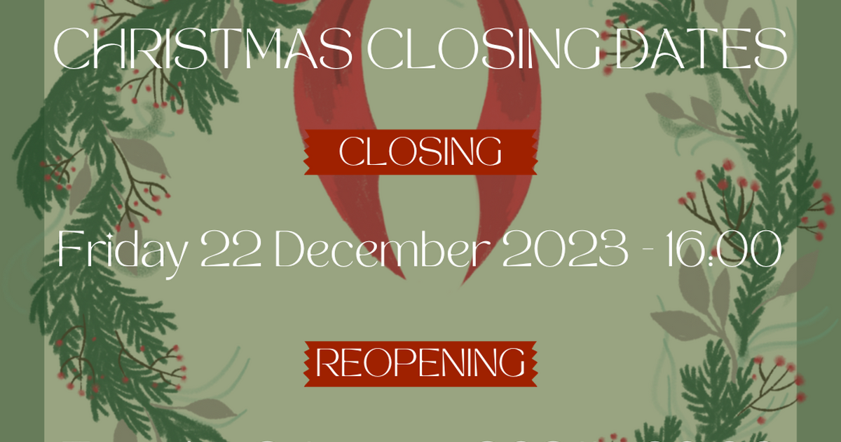 Christmas Office and Charter Market Closing Dates