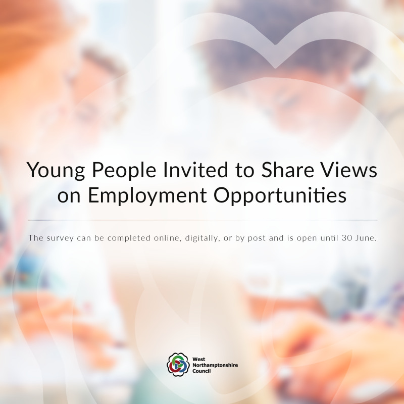 Images with blurred background that reads 'Young People Invited to Share Views on Employment Opportunities'